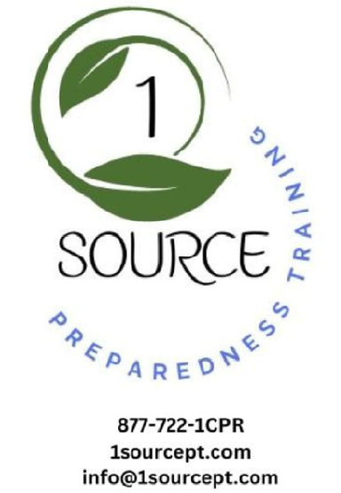 1 Source Preparedness Training logo – trusted CPR and first aid certification provider serving Alabama and Northwest Indiana